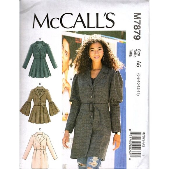 McCall's M7879 Misses 6 to 14 Fitted and Flared Long Car Coat Sewing Pattern - Picture 1 of 2